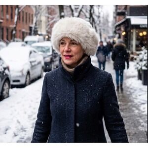 NEW Mongolian Fluffy Furry Cream Faux Fur Luxury Ear Coverage Bucket Beanie Hat